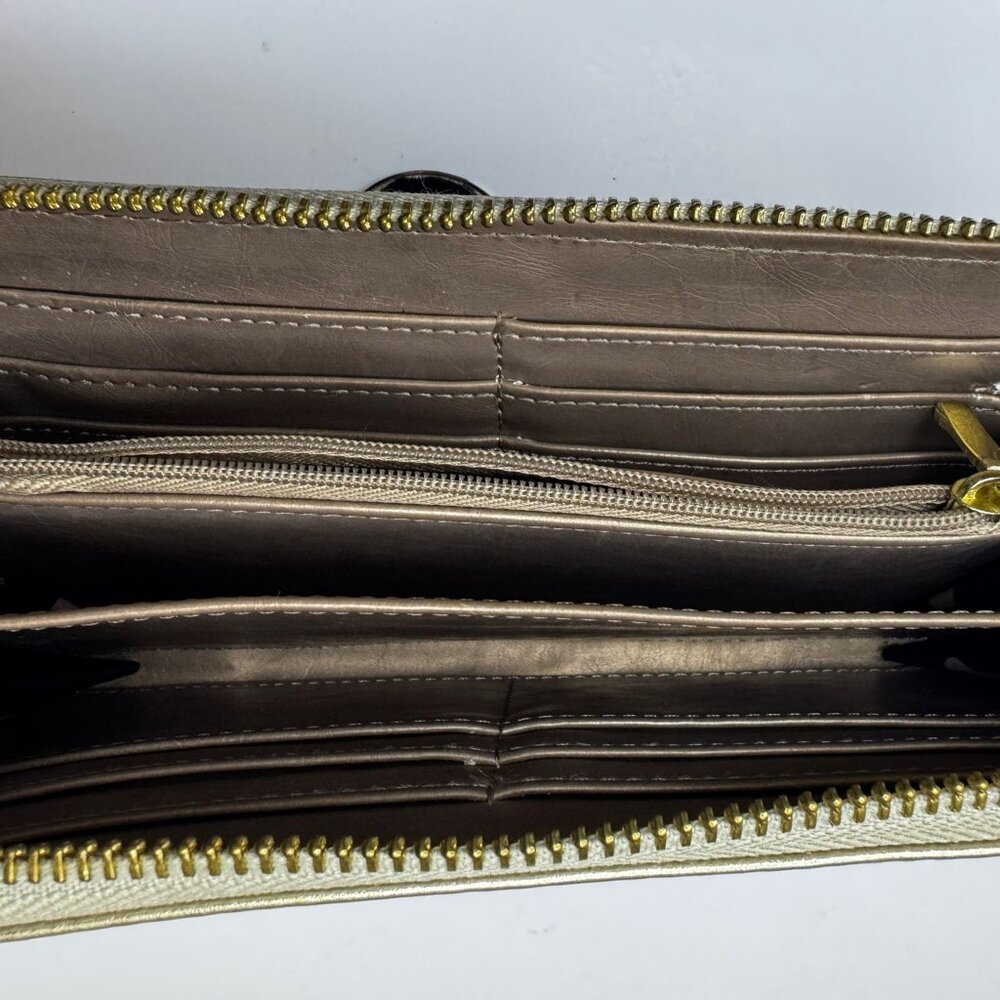 Anne Klein Long Gold Shimmer And Shine Wallet - Picture 4 of 6